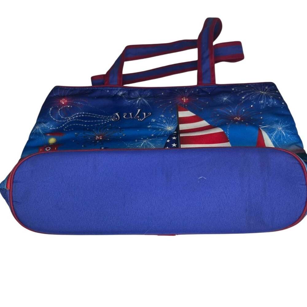Patriotic July 4th Lighthouse and Sailboat Quilted Handmade Tote Bag - Picture 4 of 7